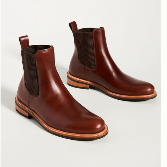 Nisolo Shoes - Nisolo Carmen Chelsea Boots Anthropologie Brandy Brown Leather Lug Sole size 8.5
